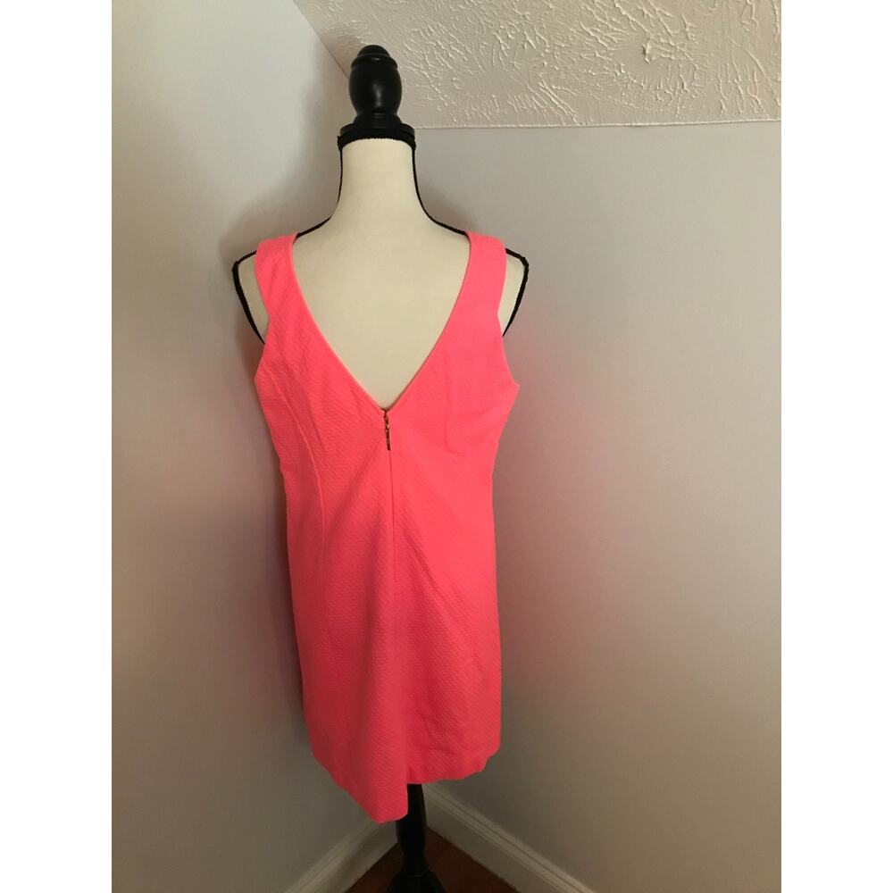Lilly Pulitzer Largo Shift Dress Size 10 Pink Sun Ray Gold Embroidered - Picture 4 of 12